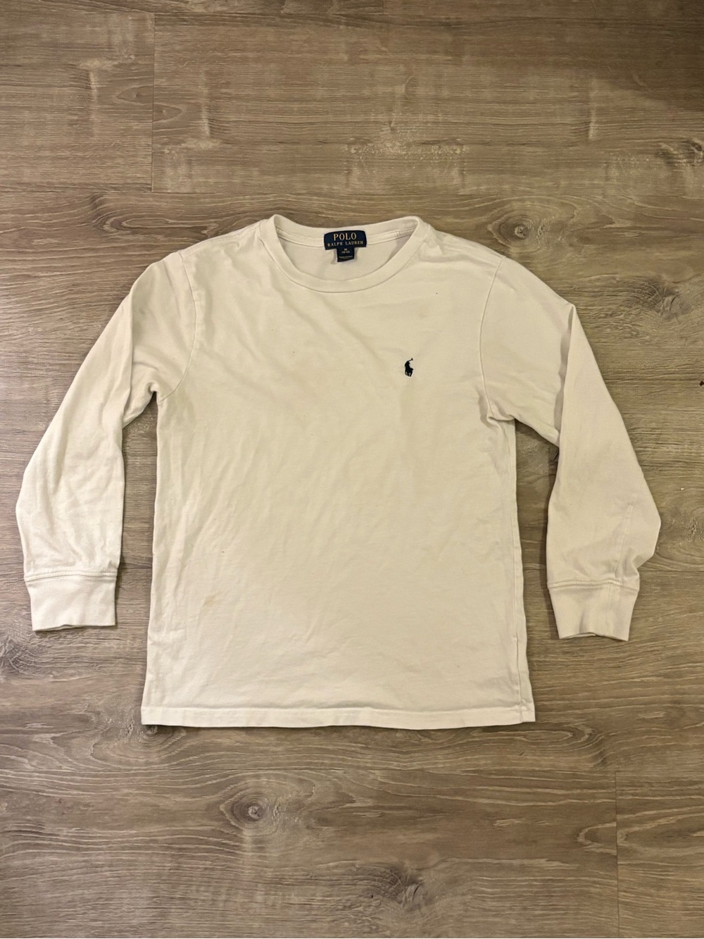 Polo by Ralph Lauren Long-Sleeve Crewneck Shirt in Off-White